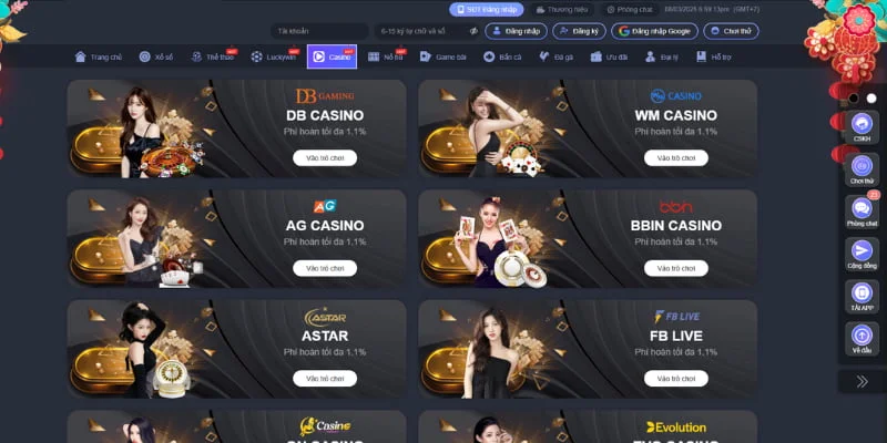 Danh sách đối tác đang có mặt trên sân cược sòng bạc trực tuyến