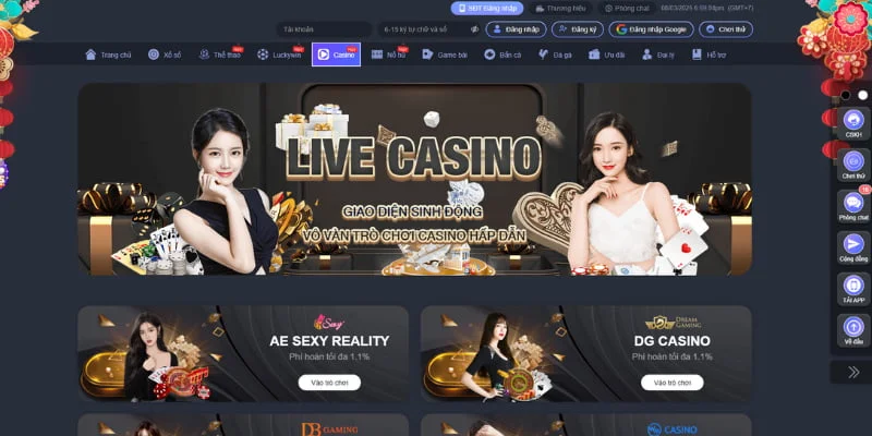 Sân chơi casino LUCK8 đạt chuẩn quốc tế thu hút người chơi